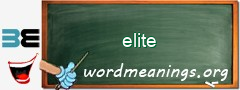 WordMeaning blackboard for elite
